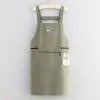 Customized waterproof apron, oil-proof and stain-resistant, kitchen, home, fashionable cooking, printed, catering work clothes, new style waist wrap details Picture